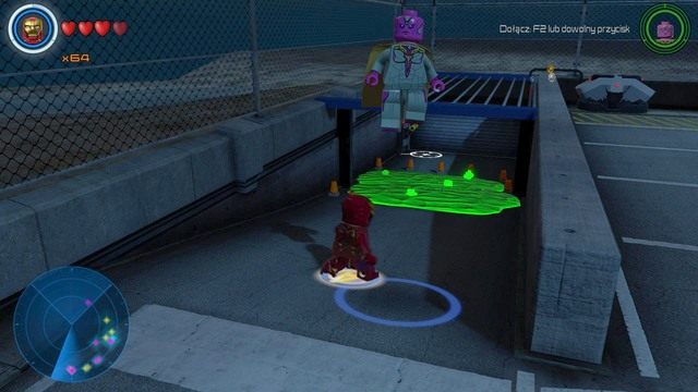 Po prawej stronie bazy znajdziesz miejsce pokazane na obrazku - Postacie | Baza S.H.I.E.L.D. - sekrety | LEGO Marvels Avengers - LEGO Marvels Avengers - poradnik do gry