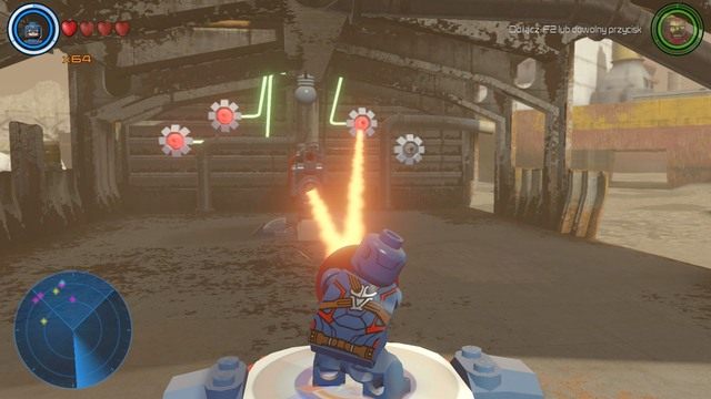 Korzystając z platformy obijaj laser w pokazane na obrazku srebrne przełączniki - Postacie | Południowa Afryka - sekrety | LEGO Marvels Avengers - LEGO Marvels Avengers - poradnik do gry