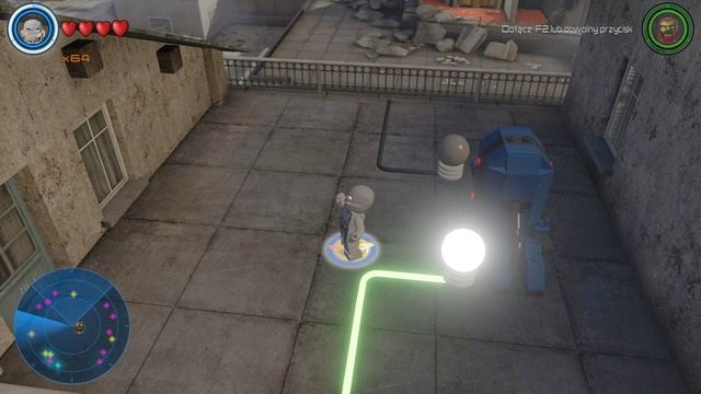 Wleć na lewy budynek od głównej części Sokovii, a znajdziesz się w miejscu pokazanym na obrazku - Postacie | Sokovia - sekrety | LEGO Marvels Avengers - LEGO Marvels Avengers - poradnik do gry