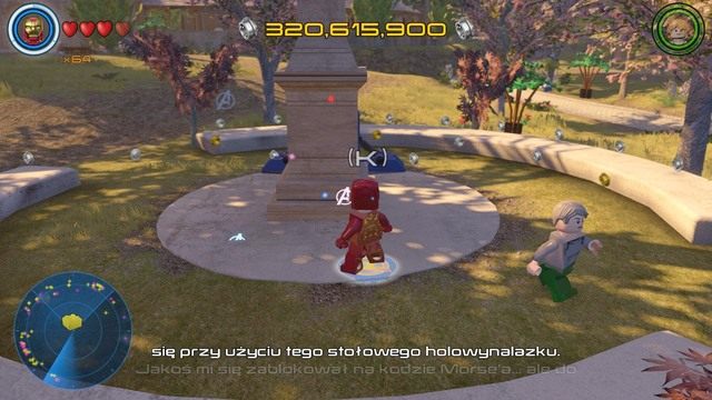 W centralnej części Central Parku znajdziesz miejsce pokazane na obrazku - Złote klocki | Centralny Manhattan - sekrety | LEGO Marvels Avengers - LEGO Marvels Avengers - poradnik do gry