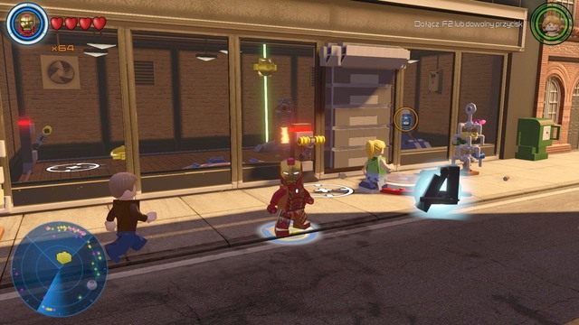 W południowo-wschodniej części centralnego Manhattanu znajdziesz pokazaną na obrazku zagadkę - Złote klocki | Centralny Manhattan - sekrety | LEGO Marvels Avengers - LEGO Marvels Avengers - poradnik do gry