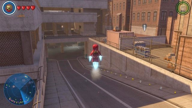 Miejsce pokazane na obrazku wskazuje jedyny w tym rejonie piętrowy parking - Złote klocki | Południowy Manhattan - sekrety | LEGO Marvels Avengers - LEGO Marvels Avengers - poradnik do gry