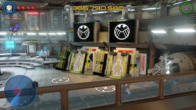 Dziewiąta znajduje się w sali z tworzeniem postaci, w prawym rogu, za pajęczyną - Zadania poboczne | Helicarrier S.H.I.E.L.D. - sekrety | LEGO Marvels Avengers - LEGO Marvels Avengers - poradnik do gry