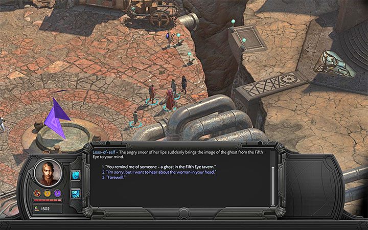 Biała Plama stoi niedaleko przepaści na północ od tawerny - Szara imitacja (Ashen Imitation) - zadanie poboczne | Torment Tides of Numenera - Torment: Tides of Numenera - poradnik do gry