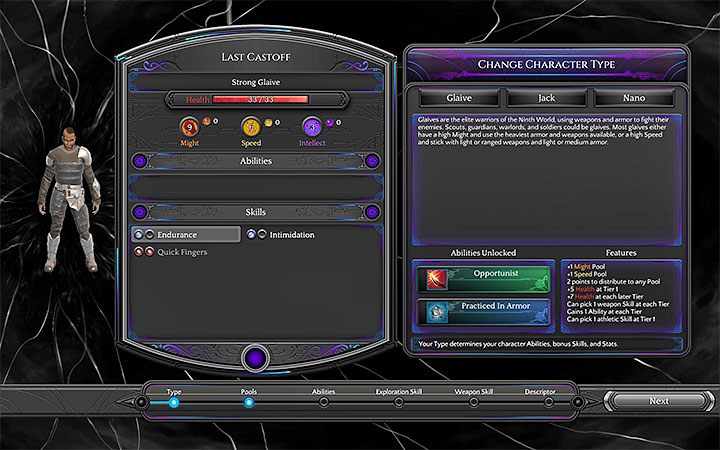 Glewie to elitarni wojownicy Dziewiątego Świata, którzy w trakcie walk używają broni i pancerzy - Glewia (Glaive) w Torment Tides of Numenera - Torment: Tides of Numenera - poradnik do gry