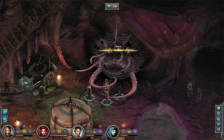 Paszcza jest na północnej ścianie lokacji Spad Chiurga - Jak dotrzeć do Placówki Handlowej i Wstąpienia w Wykwicie? - Torment: Tides of Numenera - poradnik do gry