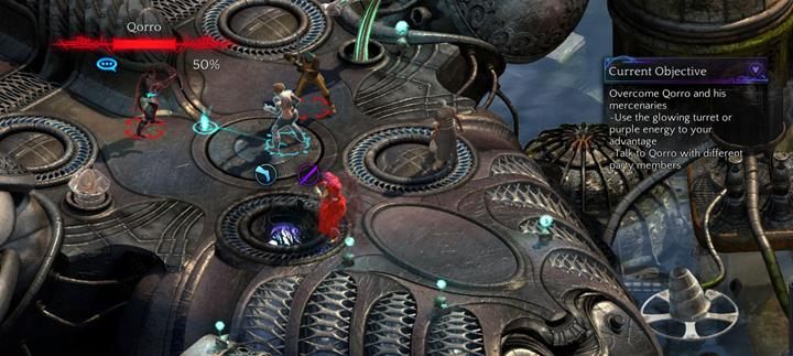 Początkowy pojedynek Qorro to przedsmak tego, jak wiele opcji można zastosować w czasie trwania kryzysu - Rozmowa i interakcja w czasie walki | Torment Tides of Numenera - Torment: Tides of Numenera - poradnik do gry