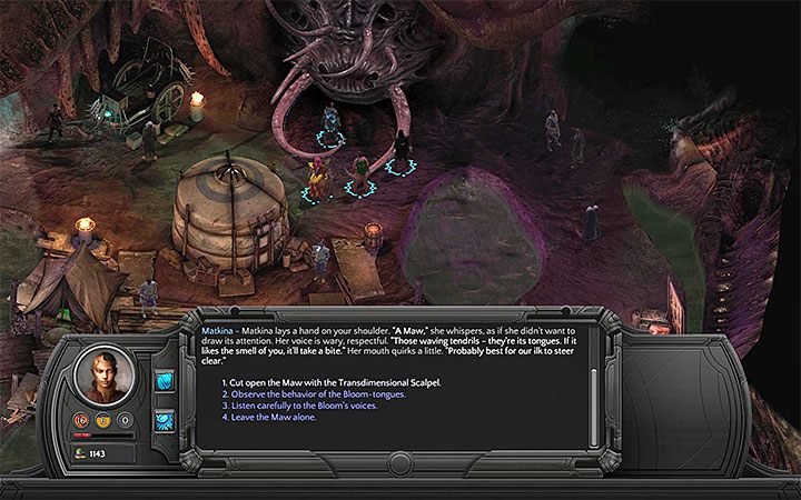 Wybierz opcję użycia skalpela - Cena Dracogena (Dracogens Price) - główne zadanie | Torment Tides of Numenera - Torment: Tides of Numenera - poradnik do gry