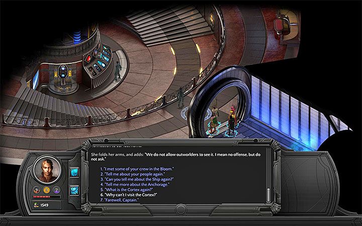 Porusz w trakcie rozmowy temat Rdzenia - Cena Dracogena (Dracogens Price) - główne zadanie | Torment Tides of Numenera - Torment: Tides of Numenera - poradnik do gry