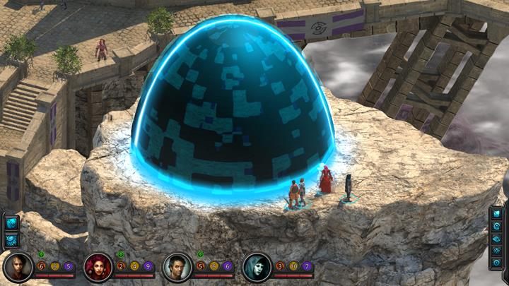 Rozwiązanie zagadki pozwoli ci teleportować się po mieście. - Jak rozwiązać zagadkę z kopułą w Karawanseraj? | Torment Tides of Numenera - Torment: Tides of Numenera - poradnik do gry