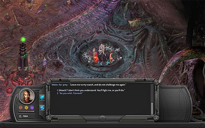 Wybierz opcję zaatakowania konstrukta - Jak pokonać konstrukta Czyhający Na Ofiary w Wykwicie? - Torment: Tides of Numenera - poradnik do gry