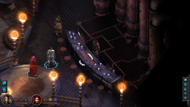 Feriok stoi za barem Piątego Oka i serwuje powalające drinki. - Feriok z Piątego Oka - Torment: Tides of Numenera - poradnik do gry