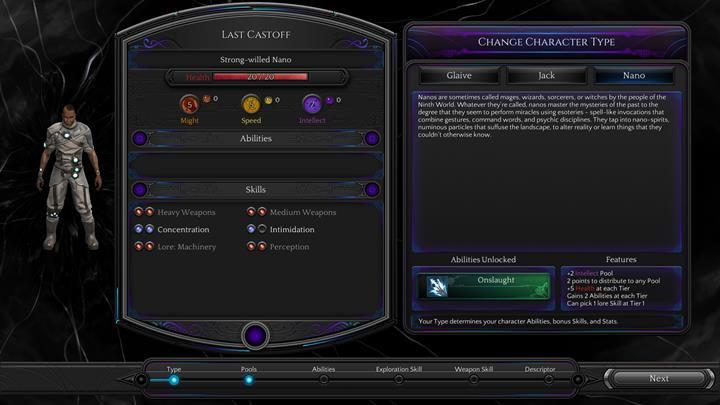 W kreatorze postaci możesz dokładnie wybrać jaką postacią chcesz grać - Wybór umiejętności, zdolności i cechy przewodniej | Torment Tides of Numenera - Torment: Tides of Numenera - poradnik do gry