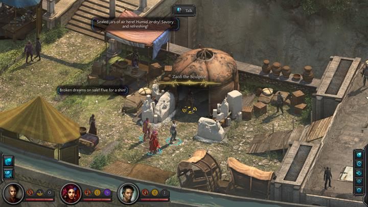 Zaofi Rzeźbiarz zlokalizowany jest w południowej części dzielnicy Małego Rynku (M3 - Ofiara Rozpaczy - zadanie poboczne (The Sorrows Prey) - Torment: Tides of Numenera - poradnik do gry