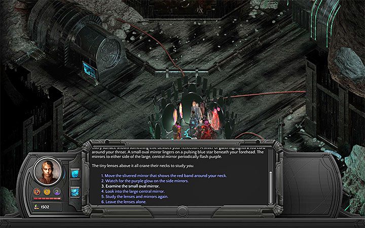 Obejrzyj małe lustro o owalnym kształcie - Jak zmieniać skład drużyny w dalszej części gry? | Torment Tides of Numenera - Torment: Tides of Numenera - poradnik do gry