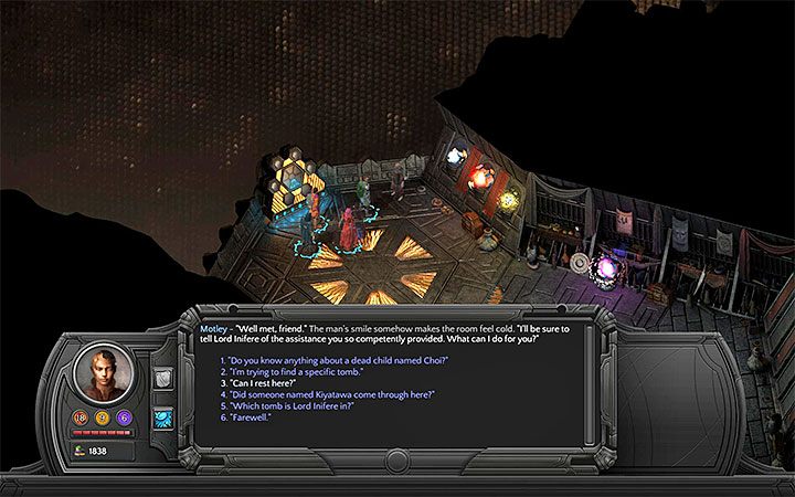 Poproś Pstrego o możliwość odpoczecia - Nekropolia (Necropolis) M13 - mapa lokacji | Torment Tides of Numenera - Torment: Tides of Numenera - poradnik do gry