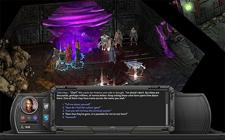 Talira Kyo zgodzi się na darmowy odpoczynek - Nekropolia (Necropolis) M13 - mapa lokacji | Torment Tides of Numenera - Torment: Tides of Numenera - poradnik do gry