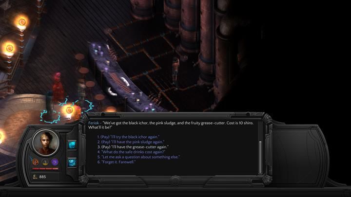 Musisz wypróbować wszystkie drinki w barze. - Oczy Adwersarza (Eyes of the Adversary) - zadanie poboczne - Torment: Tides of Numenera - poradnik do gry
