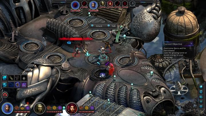 Twoim głównym celem jest pokonanie Qorro - możesz posłużyć się elementami otoczenia, by ułatwić sobie walkę - Upadek na ziemię - zadanie główne | Fallen to Earth | Torment Tides of Numenera - Torment: Tides of Numenera - poradnik do gry