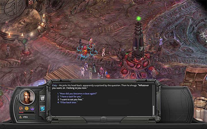 Cotyemu możesz znaleźć prawdziwą pracę lub wykorzystać najpierw jego złodziejskie zdolności - Wyzwoleniec (Freedman) | Torment Tides of Numenera - Torment: Tides of Numenera - poradnik do gry