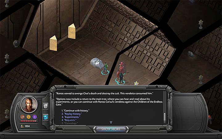 Przejrzyj archiwa podczas pobytu w grobowcu Ronosa - Odcięte dziecko (Severed Child) - poboczne zadanie | Torment Tides of Numenera - Torment: Tides of Numenera - poradnik do gry