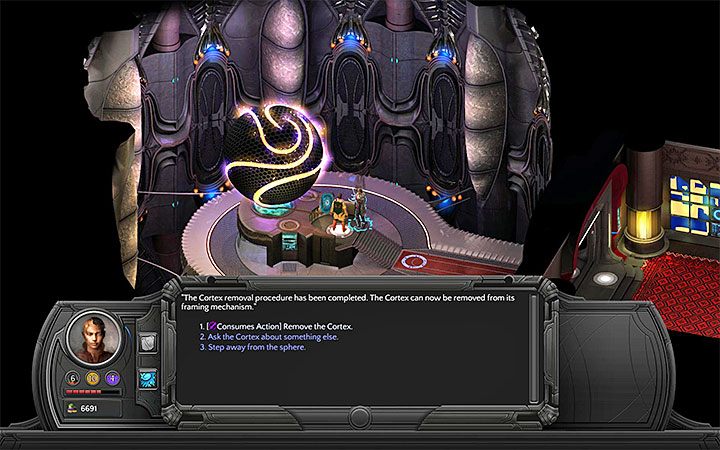 Po zniwelowaniu wszystkich zabezpieczeń będziesz mógł zbadać hełm i zabrać Rdzeń Nawigacyjny - Znajome przestworza (Familiar Skies) - Torment: Tides of Numenera - poradnik do gry