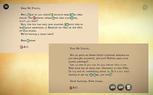 Porównania najnowszego listu z wcześniejszym dokonaj w dokładnie taki sam sposób jak poprzednio - Powiadom Scotland Yard i porównaj nowy list z pozostałymi - Rozdział drugi - Bexhill - Agatha Christie: The ABC Murders - poradnik do gry