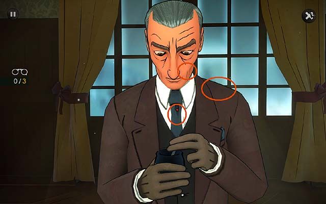 Znalazłszy się przy stole w salonie, dokonaj obserwacji Franklina Clarkea - Przesłuchaj brata ofiary - Rozdział trzeci - Churston - Agatha Christie: The ABC Murders - poradnik do gry