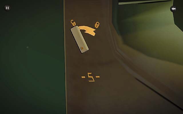 Wyjdź ze zbliżenia na klawisze (strzałka w prawym górnym rogu ekranu lub PPM) i obróć kasę tak, by widoczny stał się jej lewy bok, po czym przesuń w lewo (w stronę rysunku otwartej kłódki - Zbadaj miejsce zbrodni - Rozdział pierwszy - Andover - Agatha Christie: The ABC Murders - poradnik do gry