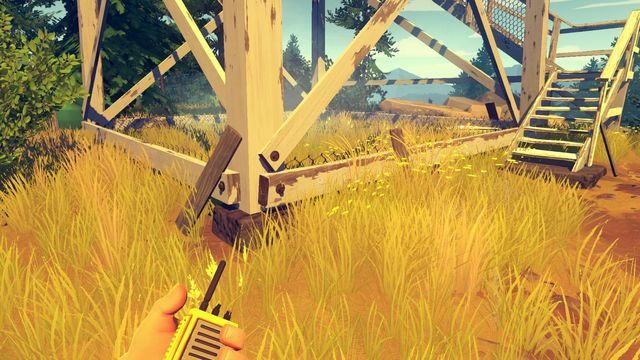 Na początku zejdź na dół i zbierz 3 deski, w międzyczasie rozmawiając z Delilah - Dzień 3, 9, 15 - Opis przejścia - Firewatch - poradnik do gry