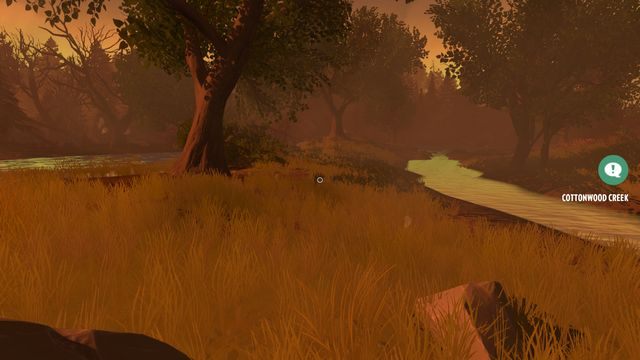 Po drodze miniesz duże drzewo, kawałek niżej przekrocz strumyk - Dzień 77 - Opis przejścia - Firewatch - poradnik do gry