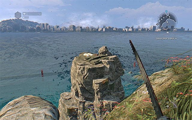 Musisz teraz dotrzeć na pokazaną na powyższych obrazkach wysepkę, która zlokalizowana jest niedaleko cmentarza na wschodnim krańcu mapy - Jak zdobyć Przycisk - The Button (easter egg)? | Interesujące punkty na mapie - Dying Light: The Following - poradnik do gry