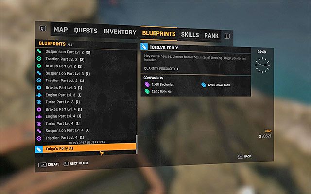 Otwórz inwentarz, przejdź do zakładki z planami i przewiń listę na sam dół - Jak zdobyć Przycisk - The Button (easter egg)? | Interesujące punkty na mapie - Dying Light: The Following - poradnik do gry