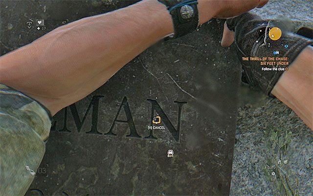 Oderwij tabliczkę przymocowaną do krypty - Łowca skarbów: Sześć stóp pod ziemią (The Thrill of the Chase: Six Feet Under) | Poboczne zadania - Farma Jasira - Dying Light: The Following - poradnik do gry