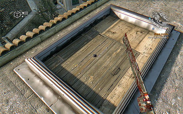 Do budynku poczty możesz wejść przez dach lub otwierając drzwi - Listonosz już nie zadzwoni dwa razy (Going Postal) | Poboczne zadania - Farma Jasira - Dying Light: The Following - poradnik do gry