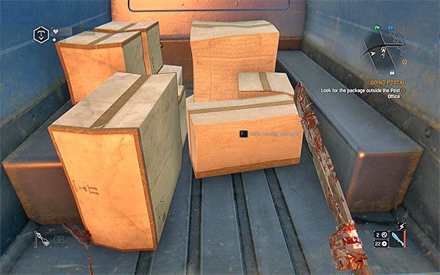 Przesyłka jest wewnątrz niebieskiej furgonetki kuriera - Listonosz już nie zadzwoni dwa razy (Going Postal) | Poboczne zadania - Farma Jasira - Dying Light: The Following - poradnik do gry