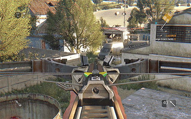 Do cichej eliminacji bandytów możesz używać łuku lub kuszy - Łazarz (Lazarus) | Poboczne zadania - Farma Jasira | Dying Light The Following - Dying Light: The Following - poradnik do gry
