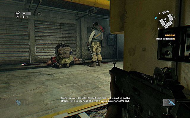 Możesz wykorzystać element zaskoczenia i po cichu zlikwidować co najmniej kilku bandytów - Susza (Drought) | Poboczne zadania - Farma Jasira | Dying Light The Following - Dying Light: The Following - poradnik do gry