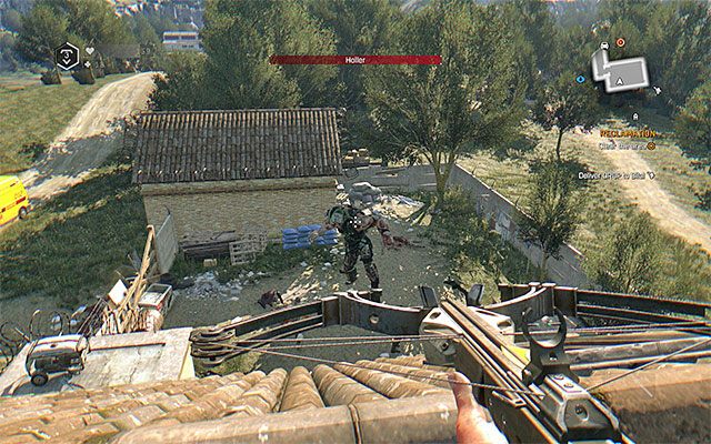 Bossa możesz atakować pozostając na dachu głównego budynku farmy - Jak pokonać Hollera? | Pojedynki z bossami | Dying Light The Following - Dying Light: The Following - poradnik do gry