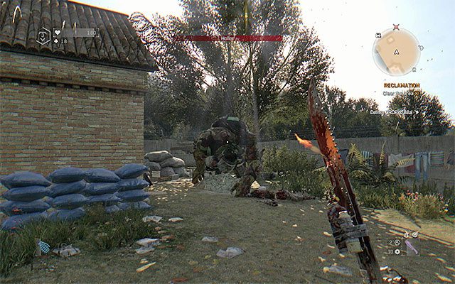 Holler przebywa na dziedzińcu małego gospodarstwa - Odzysk (Reclamation) [boss Holler] | Poboczne zadania - Farma Jasira - Dying Light: The Following - poradnik do gry