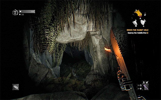 Wejście do gniazda - na jego eksplorację koniecznie zdecyduj się nocną porą - W głąb króliczej nory (Down the Rabbit Hole) | Poboczne zadania - Farma Jasira - Dying Light: The Following - poradnik do gry