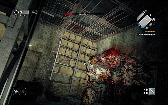 Jeśli walczysz w zwarciu to staraj się atakować odsłoniętą głowę bossa - Chłopiec z radia (Radio Boy) | Poboczne zadania - Inne lokacje - Dying Light: The Following - poradnik do gry