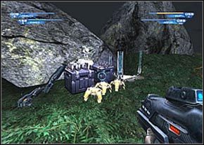 Musisz przez kilka minut utrzymać się przy życiu - Speedship Crash Site | Sanctuary | Unreal II The Awakening - Unreal II: The Awakening - poradnik do gry