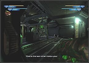 Idąc kolejnymi korytarzami będziesz świadkiem totalnej destabilizacji grawitacji na statku - The Dorian Gray - Finał | Unreal II The Awakening - Unreal II: The Awakening - poradnik do gry