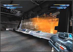 Oto co musisz zrobić: w środkowym pomieszczeniu najpierw wyłącz strumień gazu biegnący z wielkiej dziury, po czym otwórz właz by wyczyścić je ze śmiercionośnych oparów - Disclosure - część 2 | Hell | Unreal II The Awakening - Unreal II: The Awakening - poradnik do gry