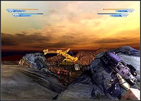 Skieruj następnie swe kroki w stronę wielkiego budynku - Outside the Terraforming Plant - część 1 | Acheron | Unreal II The Awakening - Unreal II: The Awakening - poradnik do gry