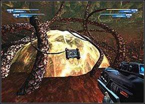 Podejdź do miejsca, gdzie przed chwilą jeszcze była owa narośl - Outside the Terraforming Plant - część 2 | Acheron | Unreal II The Awakening - Unreal II: The Awakening - poradnik do gry