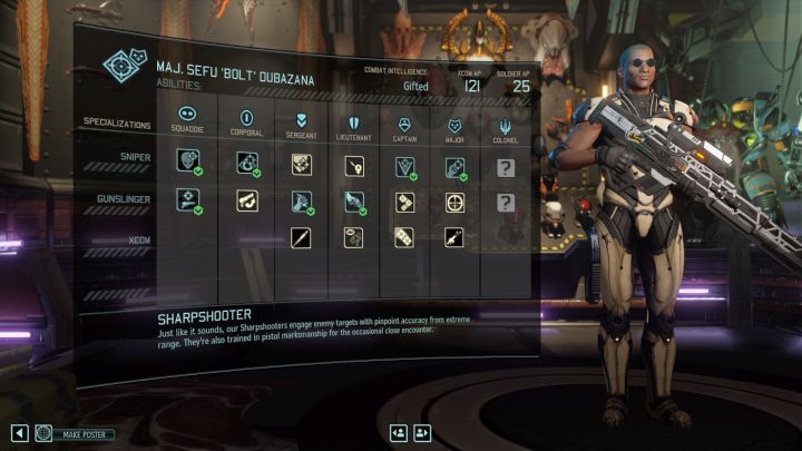 Ekran odblokowywania zdolności przy pomocy punktów AP. - Odblokowywanie umiejętności żołnierzy przy pomocy AP | Punkty umiejętności (AP) - XCOM 2 - poradnik do gry