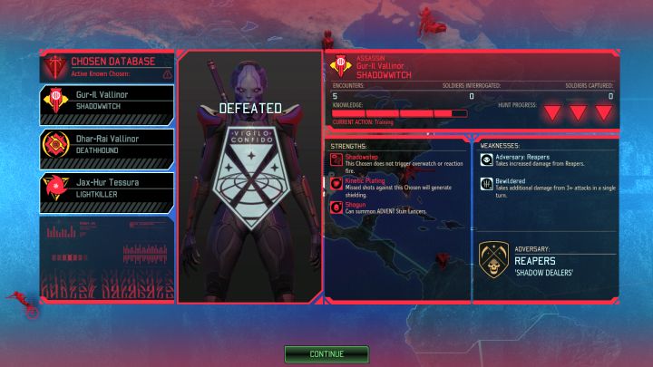 Okno przedstawiające status Zabójczyni. - Walka z Wybrańcami | Wybrańcy | XCOM 2 - XCOM 2 - poradnik do gry