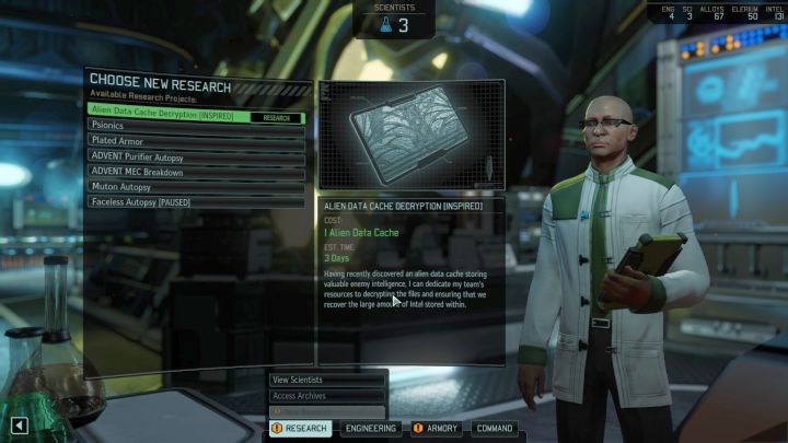 Inspiracja (Inspire) z kolei pozwala znacznie skrócić czas potrzebny na ukończenie badania. - Badania - Inspiracje i Przełomy | Mechanizmy rozgrywki | XCOM 2 - XCOM 2 - poradnik do gry